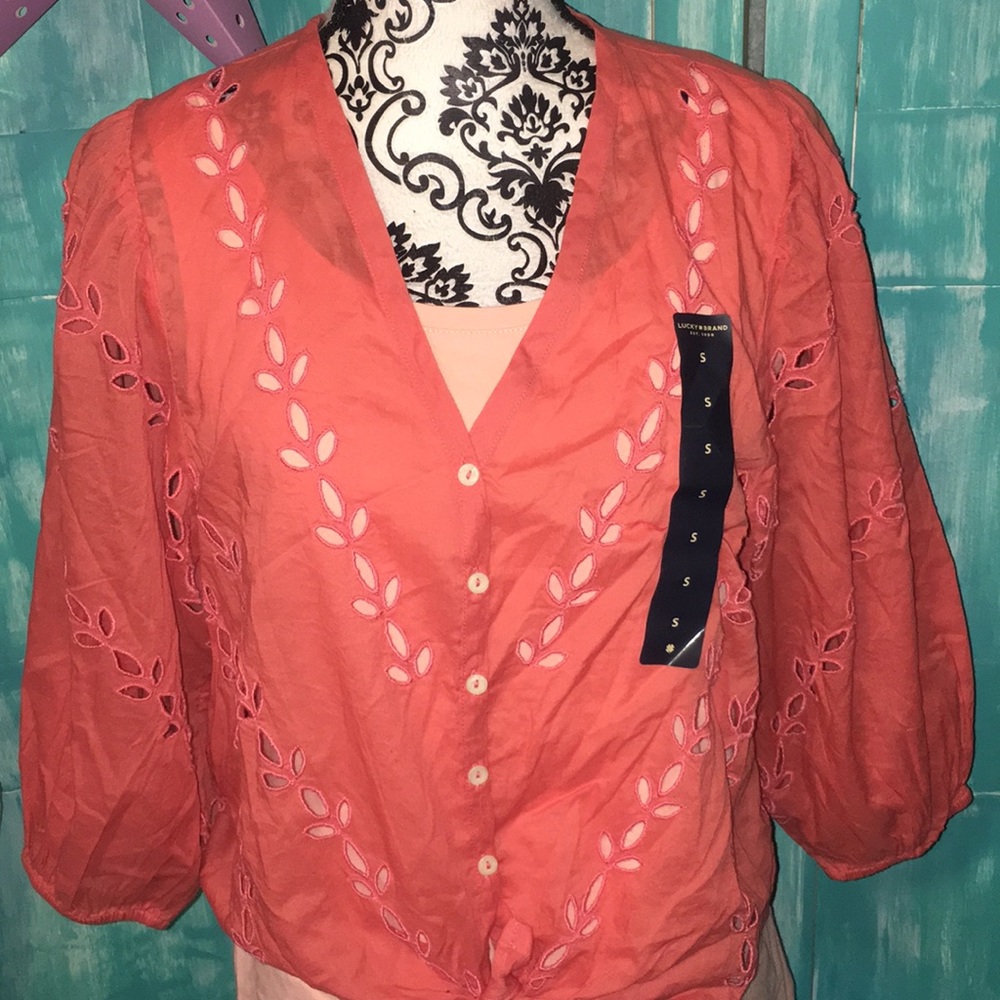 NWT HOST PICK Lucky Brand women's button up top